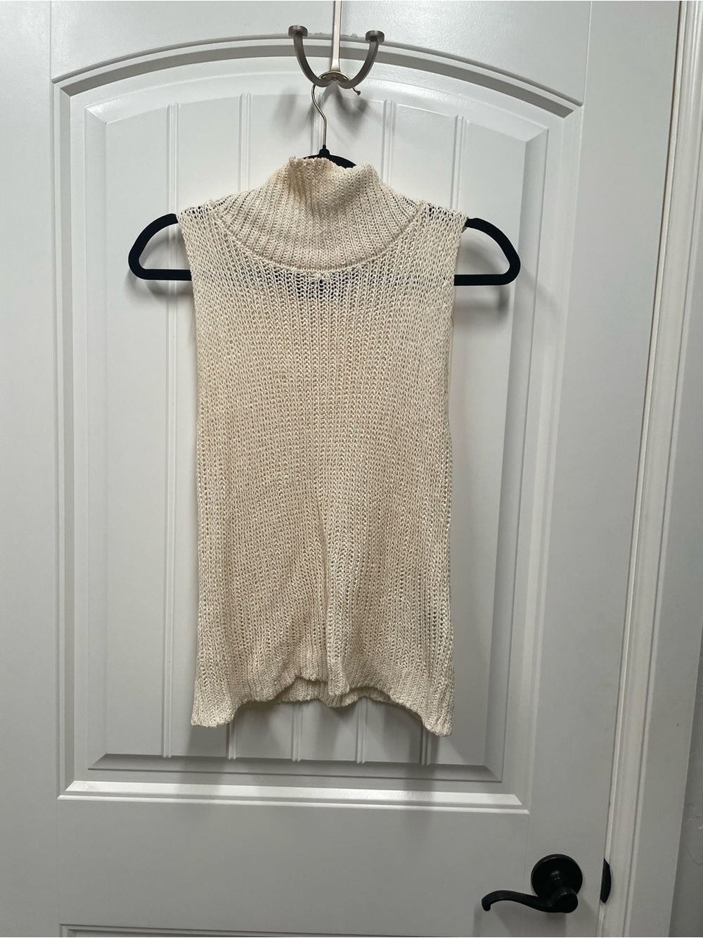 Zara Sleeveless Cowl Neck Knit Top - Cream
